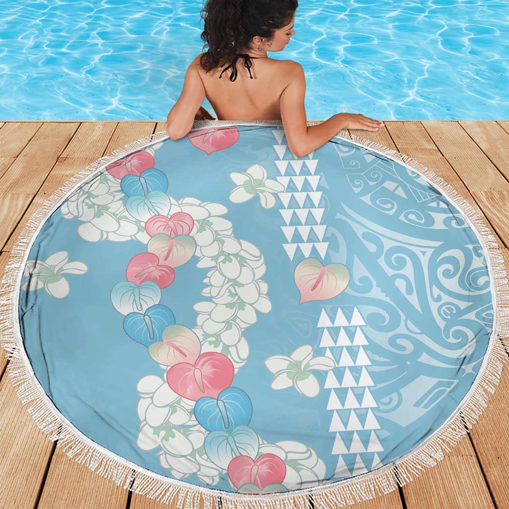 Blue Hawaii Anthurium Plumeria Lei Beach Blanket LT9 - Polynesian Pride