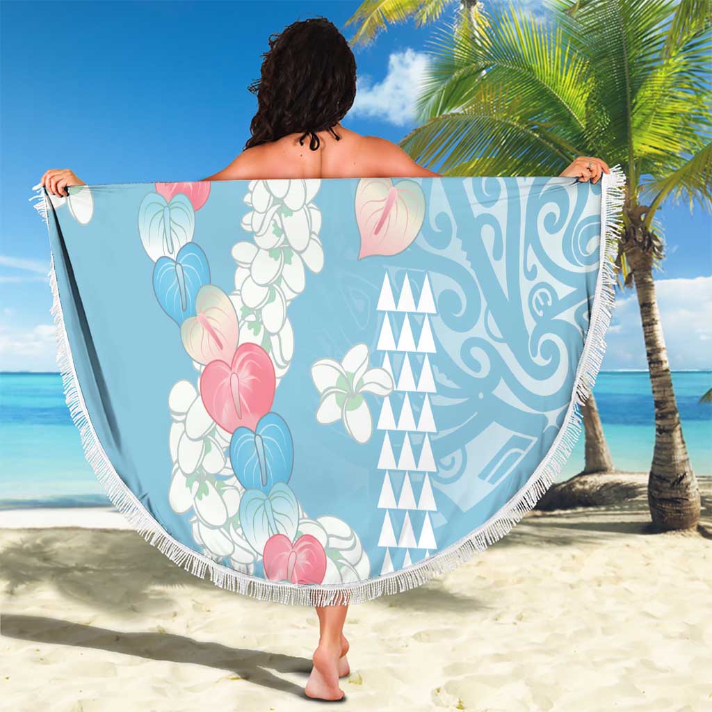 Blue Hawaii Anthurium Plumeria Lei Beach Blanket LT9 - Polynesian Pride