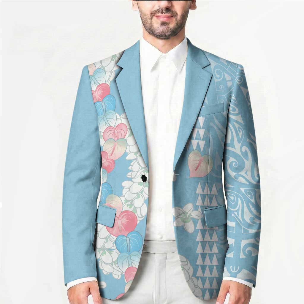 Blue Hawaii Anthurium Plumeria Lei Blazer LT9 - Polynesian Pride