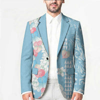 Blue Hawaii Anthurium Plumeria Lei Blazer LT9 - Polynesian Pride