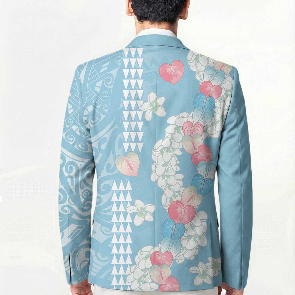 Blue Hawaii Anthurium Plumeria Lei Blazer LT9 - Polynesian Pride