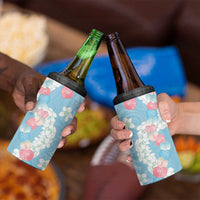 Blue Hawaii Anthurium Plumeria Lei 4 in 1 Can Cooler Tumbler LT9 - Polynesian Pride