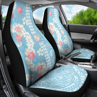 Blue Hawaii Anthurium Plumeria Lei Car Seat Cover LT9 - Polynesian Pride