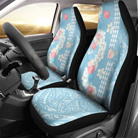 Blue Hawaii Anthurium Plumeria Lei Car Seat Cover LT9 - Polynesian Pride