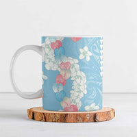 Blue Hawaii Anthurium Plumeria Lei Ceramic Mug LT9 Blue - Polynesian Pride
