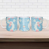 Blue Hawaii Anthurium Plumeria Lei Ceramic Mug LT9 - Polynesian Pride