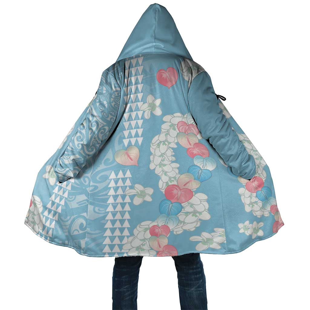 Blue Hawaii Anthurium Plumeria Lei Cloak LT9 Unisex Blue - Polynesian Pride