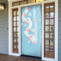 Blue Hawaii Anthurium Plumeria Lei Door Cover LT9 - Polynesian Pride