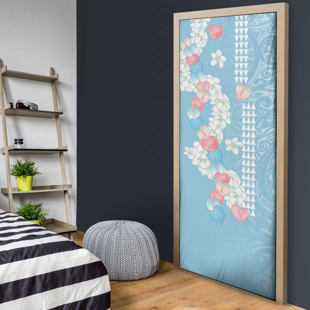 Blue Hawaii Anthurium Plumeria Lei Door Cover LT9 - Polynesian Pride