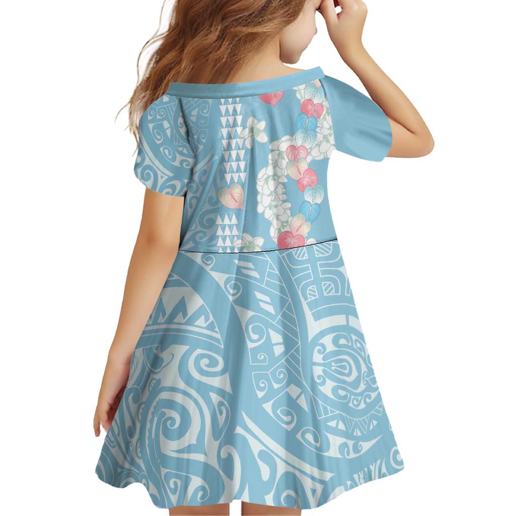 Blue Hawaii Anthurium Plumeria Lei Family Matching Off Shoulder Maxi Dress and Hawaiian Shirt