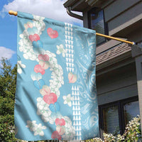 Blue Hawaii Anthurium Plumeria Lei Garden Flag LT9 - Polynesian Pride