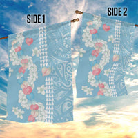 Blue Hawaii Anthurium Plumeria Lei Garden Flag LT9 - Polynesian Pride