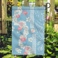 Blue Hawaii Anthurium Plumeria Lei Garden Flag LT9 Garden Flag Blue - Polynesian Pride