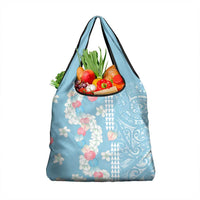 Blue Hawaii Anthurium Plumeria Lei Grocery Bag LT9 1-pack One Size Blue - Polynesian Pride