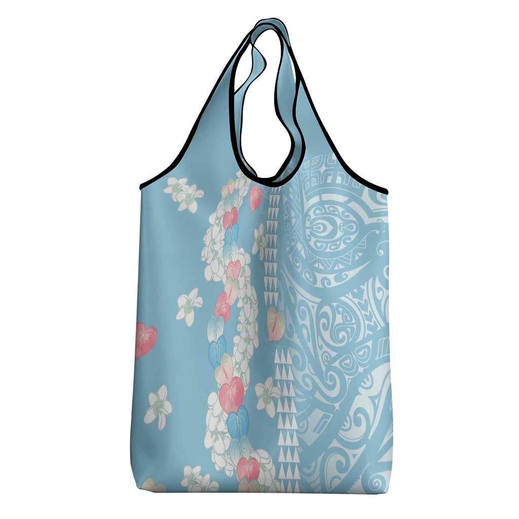 Blue Hawaii Anthurium Plumeria Lei Grocery Bag LT9 - Polynesian Pride