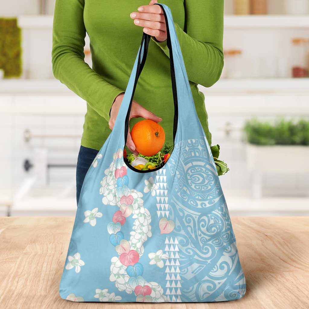 Blue Hawaii Anthurium Plumeria Lei Grocery Bag LT9 - Polynesian Pride