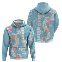 Blue Hawaii Anthurium Plumeria Lei Hoodie LT9 - Polynesian Pride
