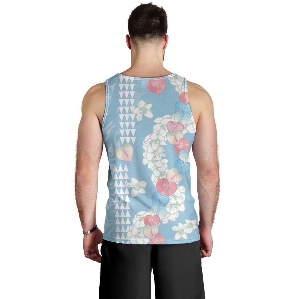 Blue Hawaii Anthurium Plumeria Lei Men Tank Top LT9 - Polynesian Pride
