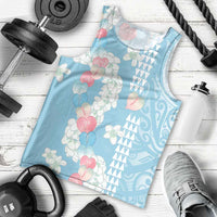 Blue Hawaii Anthurium Plumeria Lei Men Tank Top LT9 - Polynesian Pride