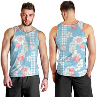 Blue Hawaii Anthurium Plumeria Lei Men Tank Top LT9 - Polynesian Pride