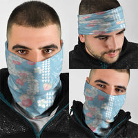 Blue Hawaii Anthurium Plumeria Lei Neck Gaiter