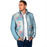 Blue Hawaii Anthurium Plumeria Lei Padded Jacket LT9 - Polynesian Pride