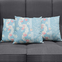 Blue Hawaii Anthurium Plumeria Lei Pillow Cover LT9 - Polynesian Pride