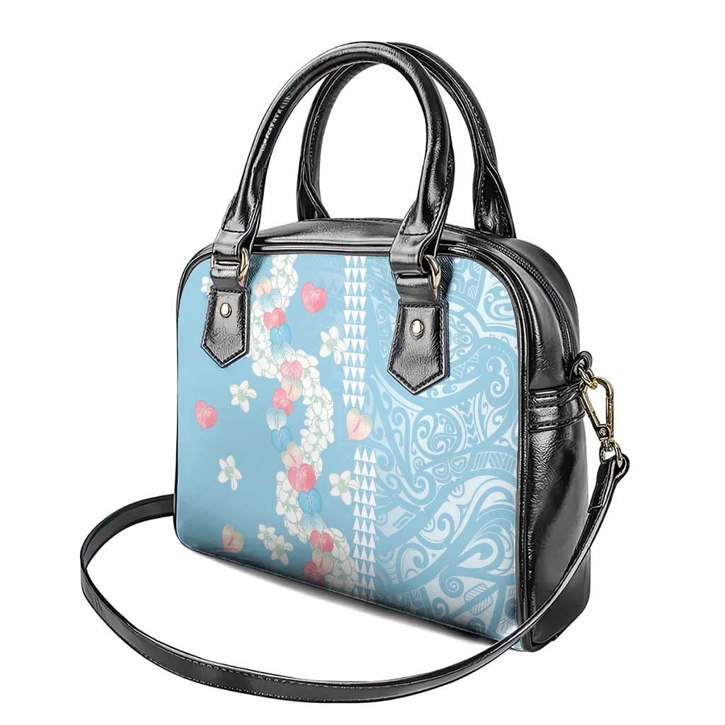 Blue Hawaii Anthurium Plumeria Lei Shoulder Handbag LT9 - Polynesian Pride