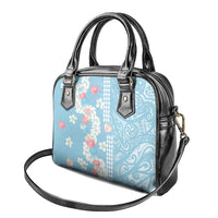 Blue Hawaii Anthurium Plumeria Lei Shoulder Handbag LT9 - Polynesian Pride
