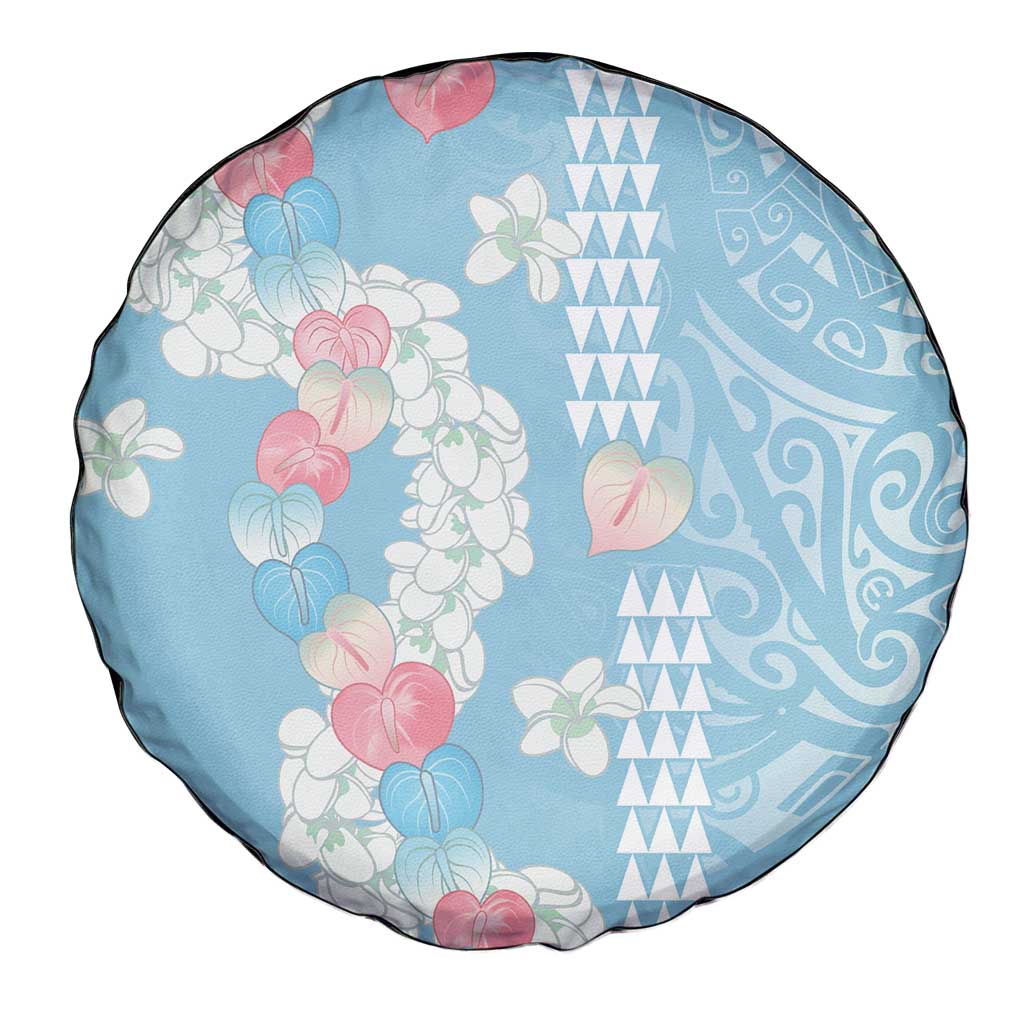 Blue Hawaii Anthurium Plumeria Lei Spare Tire Cover LT9 - Polynesian Pride