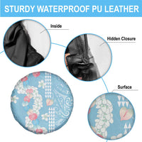 Blue Hawaii Anthurium Plumeria Lei Spare Tire Cover LT9 - Polynesian Pride