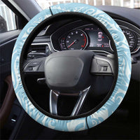 Blue Hawaii Anthurium Plumeria Lei Steering Wheel Cover LT9 - Polynesian Pride