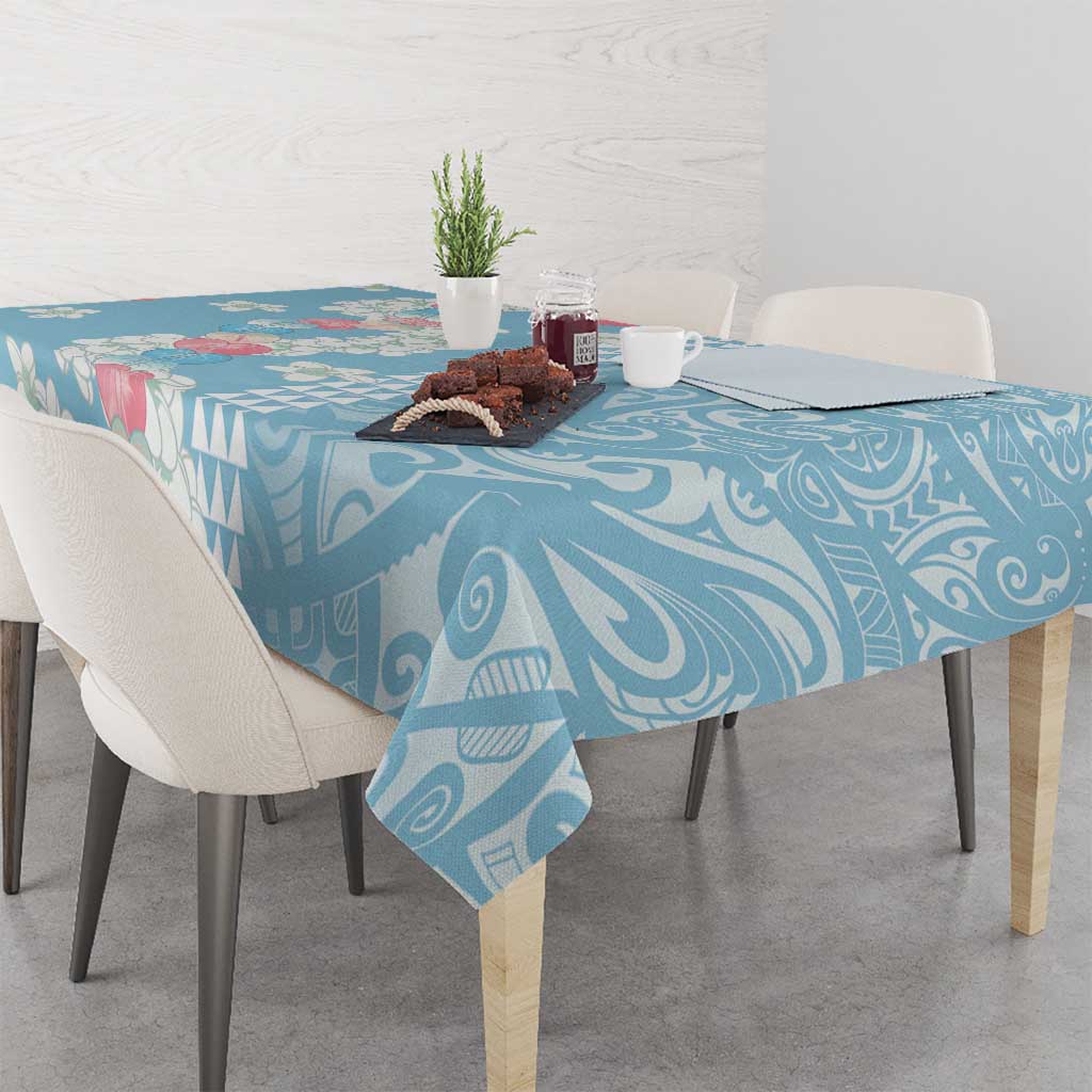 Blue Hawaii Anthurium Plumeria Lei Tablecloth LT9 - Polynesian Pride