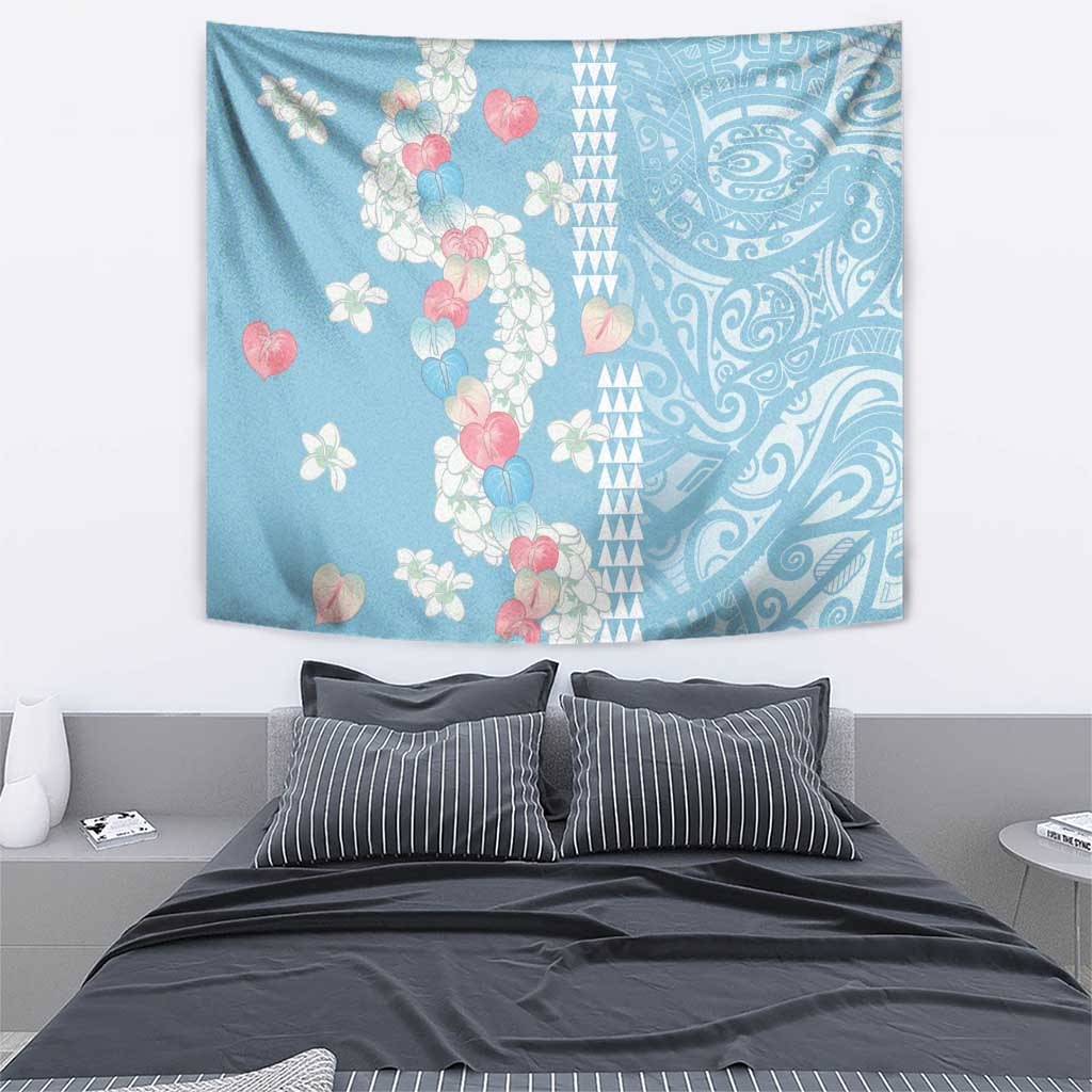 Blue Hawaii Anthurium Plumeria Lei Tapestry LT9 - Polynesian Pride