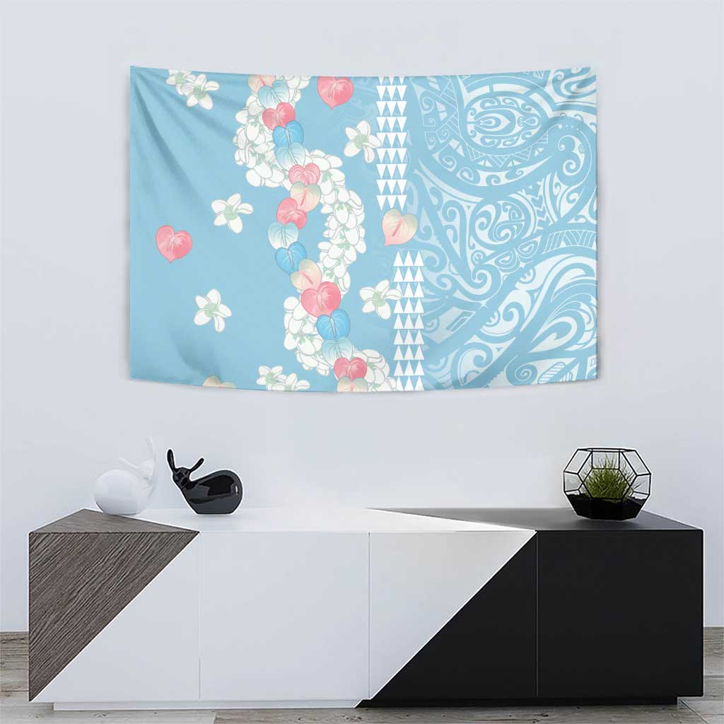 Blue Hawaii Anthurium Plumeria Lei Tapestry LT9 - Polynesian Pride