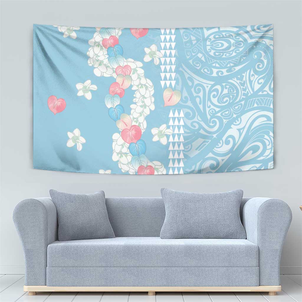 Blue Hawaii Anthurium Plumeria Lei Tapestry LT9 - Polynesian Pride