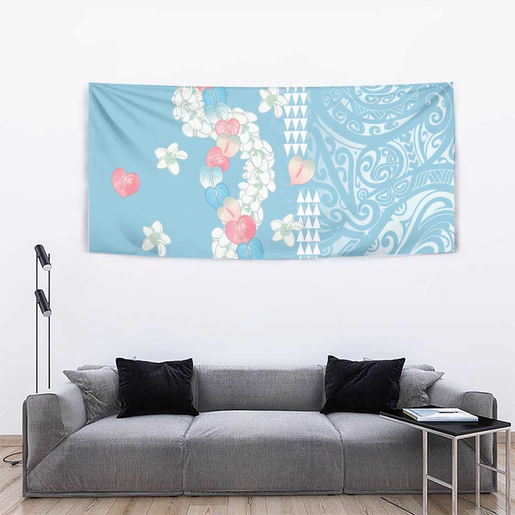 Blue Hawaii Anthurium Plumeria Lei Tapestry LT9 - Polynesian Pride