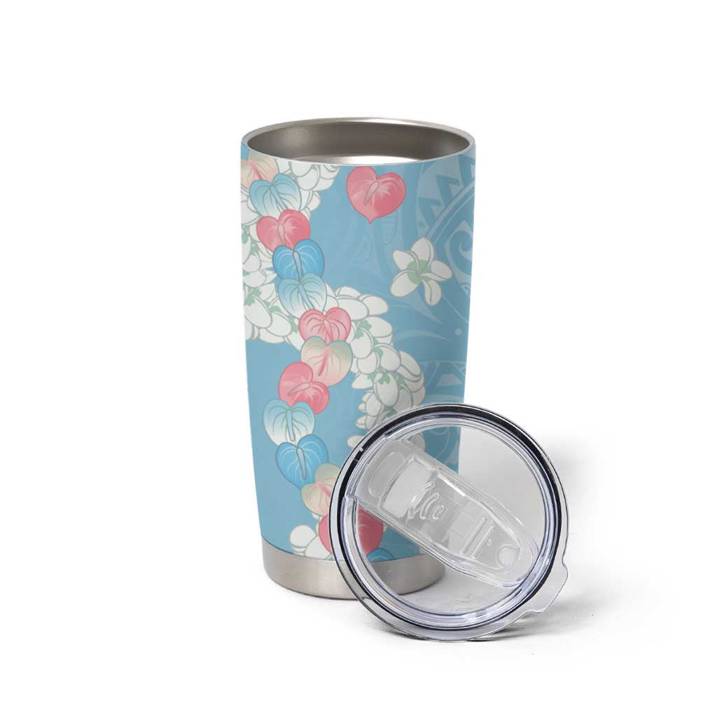 Blue Hawaii Anthurium Plumeria Lei Tumbler Cup LT9 - Polynesian Pride