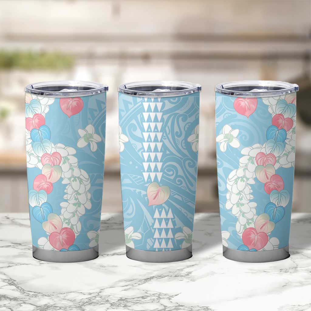 Blue Hawaii Anthurium Plumeria Lei Tumbler Cup LT9 - Polynesian Pride