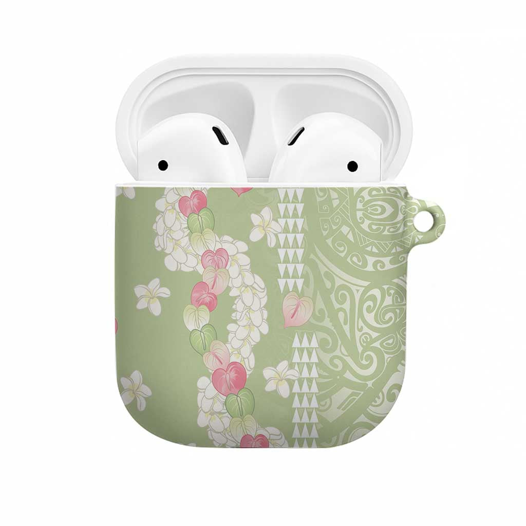 Leaf Green Hawaii Anthurium Plumeria Lei AirPods Case LT9 Green - Polynesian Pride