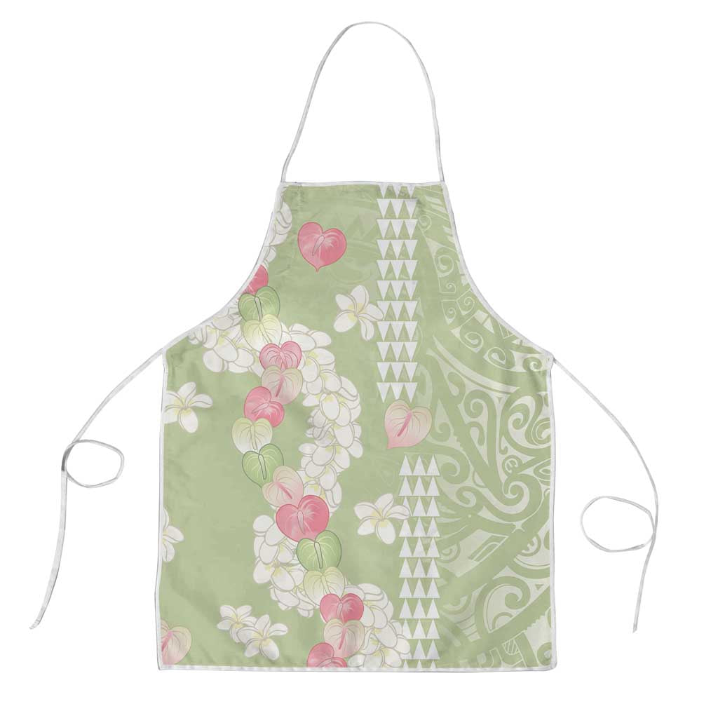 Leaf Green Hawaii Anthurium Plumeria Lei Apron