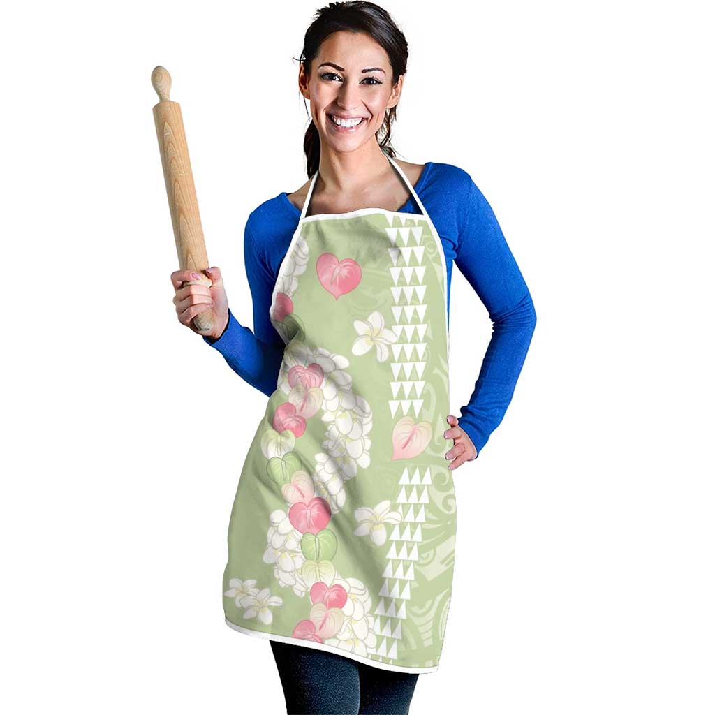 Leaf Green Hawaii Anthurium Plumeria Lei Apron