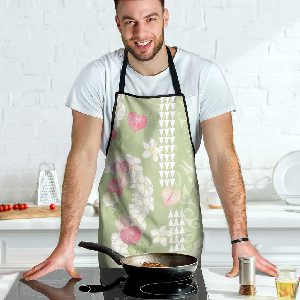 Leaf Green Hawaii Anthurium Plumeria Lei Apron