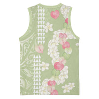 Leaf Green Hawaii Anthurium Plumeria Lei Basketball Jersey