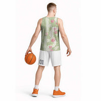 Leaf Green Hawaii Anthurium Plumeria Lei Basketball Jersey