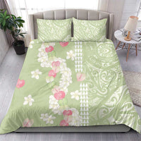 Leaf Green Hawaii Anthurium Plumeria Lei Bedding Set LT9 - Polynesian Pride
