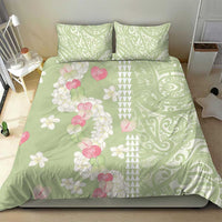 Leaf Green Hawaii Anthurium Plumeria Lei Bedding Set LT9 - Polynesian Pride