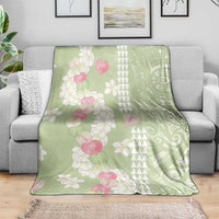 Leaf Green Hawaii Anthurium Plumeria Lei Blanket LT9 - Polynesian Pride