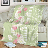 Leaf Green Hawaii Anthurium Plumeria Lei Blanket LT9 - Polynesian Pride