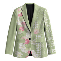 Leaf Green Hawaii Anthurium Plumeria Lei Blazer LT9 Unisex Green - Polynesian Pride